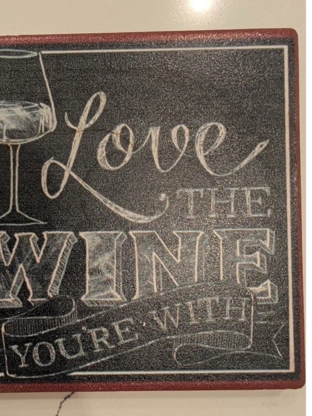 Thirstystone Love the Wine You're With Chalkboard Art Drink Coaster Set Black &